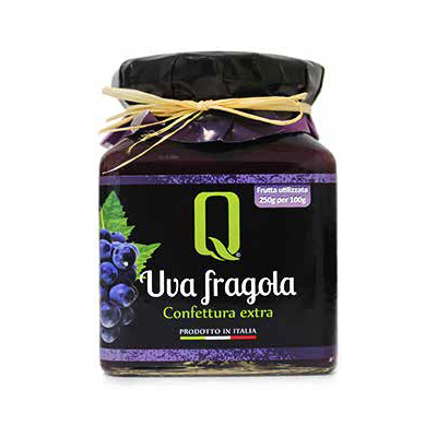 CONEFTTURA EXTRA DI UVA FRAGOLA 350gr: VASO VETRO