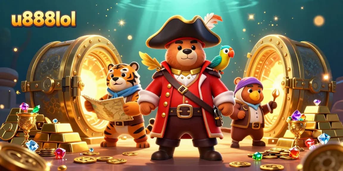 Experience thrilling gameplay with u888lol's rich treasure scene, featuring vibrant characters and dazzling riches.