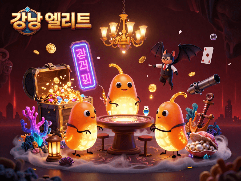 강남 엘리트에서 프라이빗 룸에서 노래를 즐기는 장면을 생생하게 표현한 일러스트레이션.
