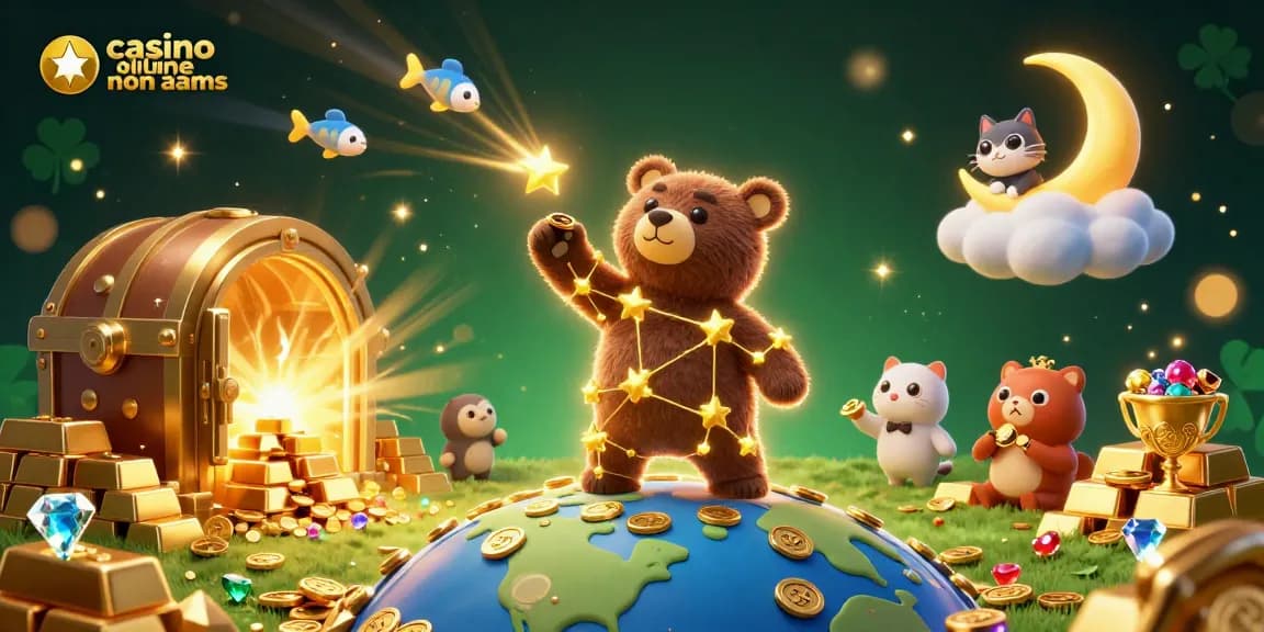 Experience excitement at casino online non aams with whimsical characters and treasure bursting from golden vaults.