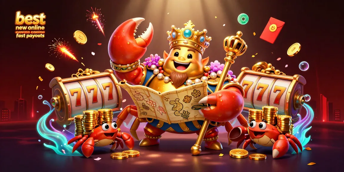 Engage with the best new online casino fast payouts in this vibrant 3D scene with golden crab emperor.
