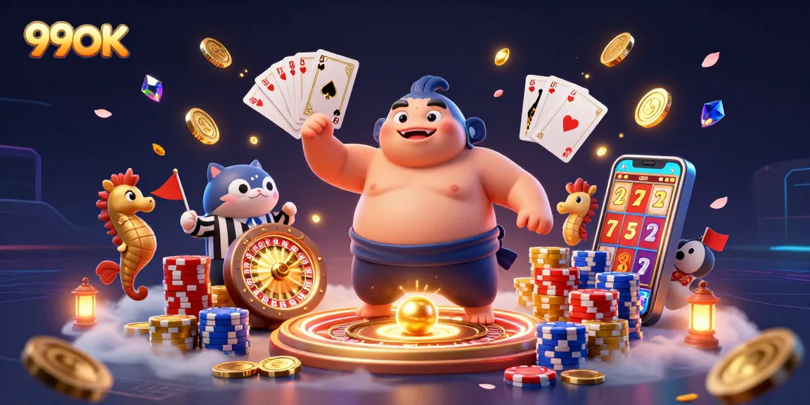Experience the excitement of 99OK with a vibrant underwater casino scene showcasing unique characters and dynamic game elements.