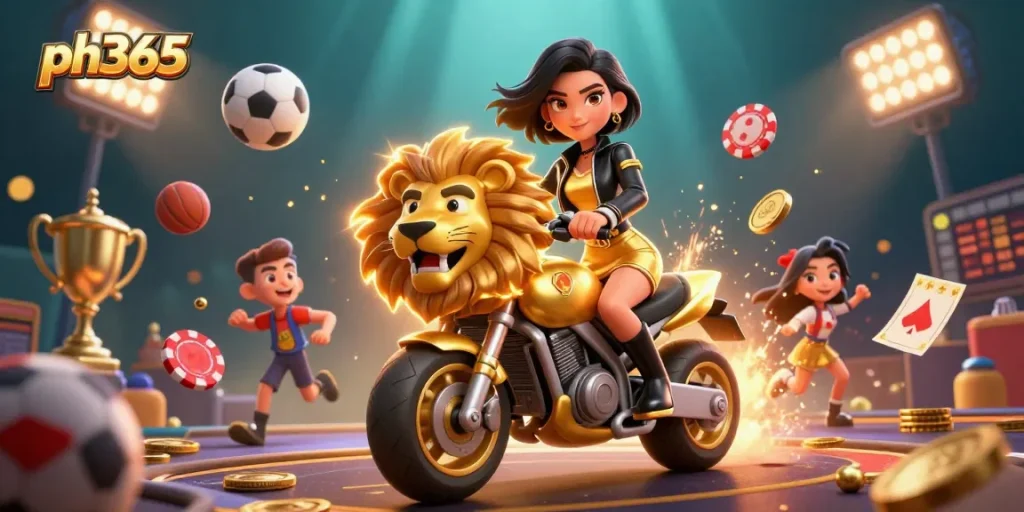 Experience thrilling gameplay with ph365’s glamorous lion rider and dynamic sports elements.