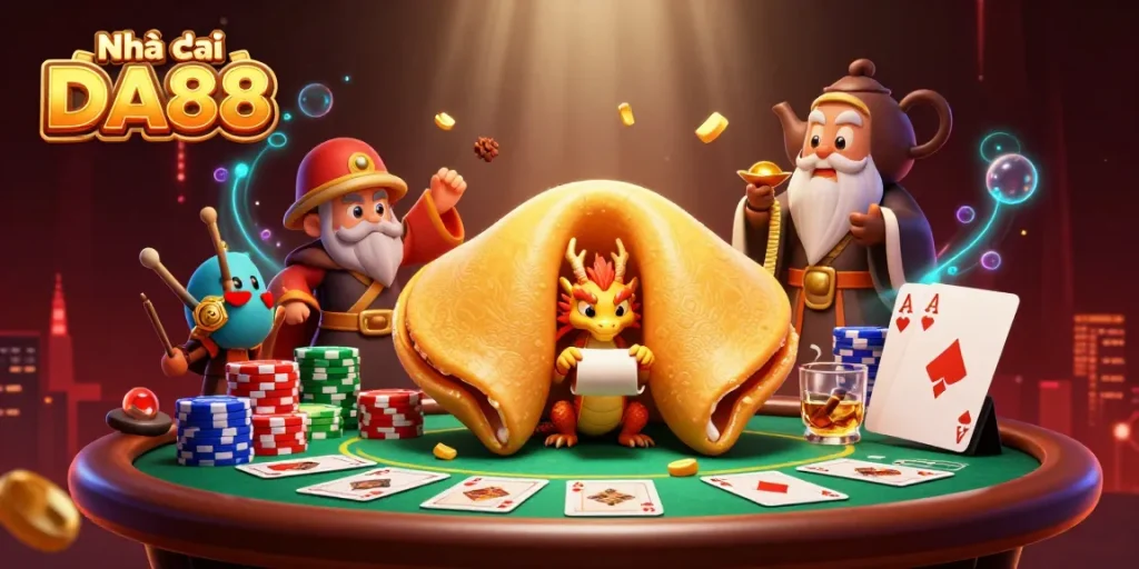 Engage with Nhà cái DA88's thrilling poker scene featuring vibrant characters and dynamic elements.
